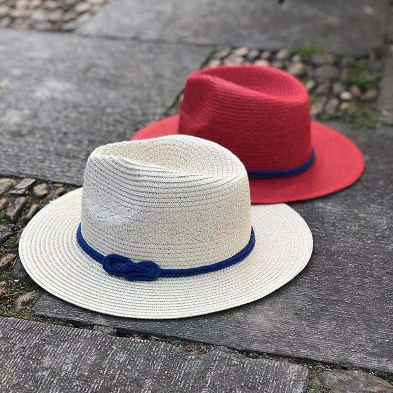 

2019 New Women Summer Papyrus Sun Hats Travel Beach Hat Beige Red Khaki Wide Brim Cap Casual Street Caps Beautiful Ladies Adult