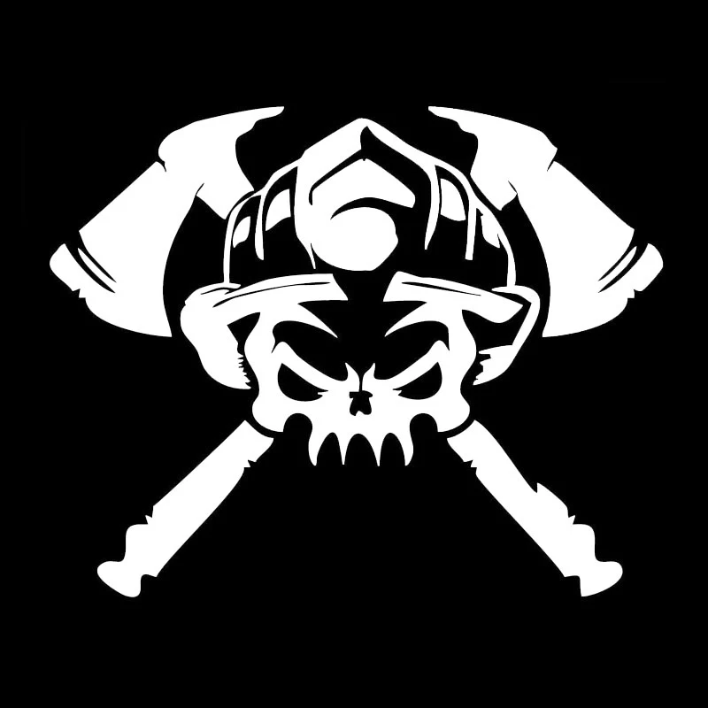 19-15CM-Personalized-Firefighter-Skull-Car-Stickers-Covering-The-Body-Reflective-Vinyl-Decals-Black-Silver-C7
