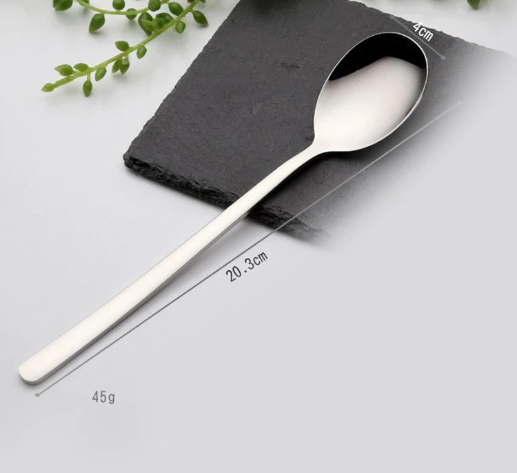 HOMETREE 1 шт. корейский стиль нержавеющая стальная длинная ручка кофе Десерт чайная ложка для перемешивания напитков мороженое кухонный инструмент H481 - Цвет: H481 Silver