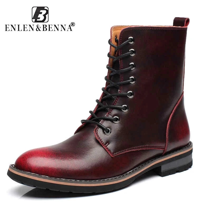 

Leather Boots Fashion Winter/Autumn Motorcycle Martin Boots Men Casual Ankle Boots Warm Couple Snow Boots Big Size