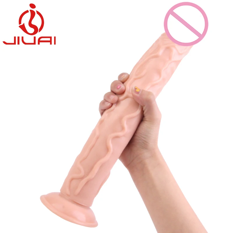 Realistic big dildo silicone flexible with strong suction cup foreskin huge dildos adult products sex toys for women