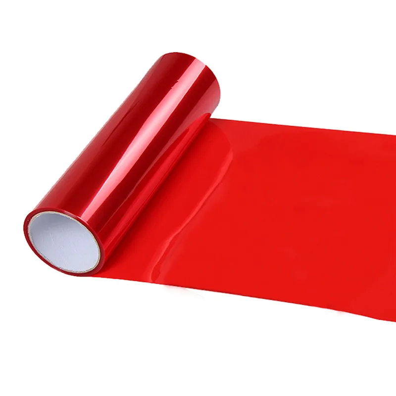 Red Auto Car Accessories Car Headlight Stickers Colorful Protector Sticker Vinyl Film Sheet Sticker Fog Light Sticker - Название цвета: Red 30cm