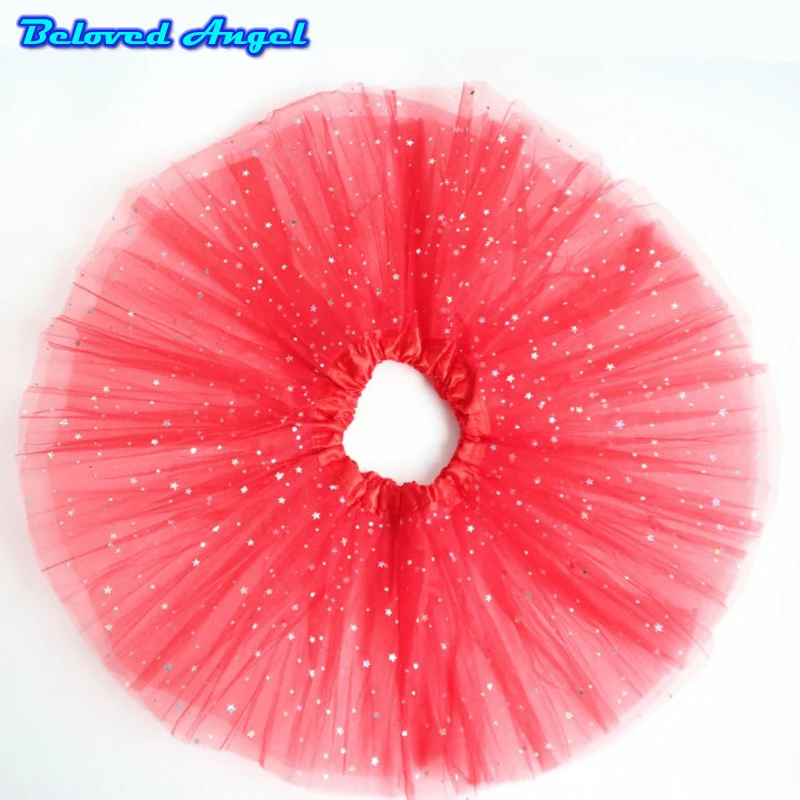Fashion Girls Tutu Fluffy 3 Layers Star Print Mesh Princess Ballet Dance Skirt Kids Cake Chritsmas Children Clothes | Детская одежда и