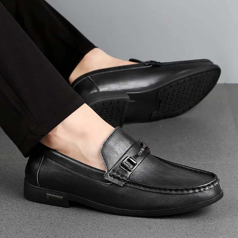

size 38-46 Men Shoes outdoor Casual Genuine Leather Men Loafers Moccasins Designer Slip On Boat Shoes Chaussure Homme L4