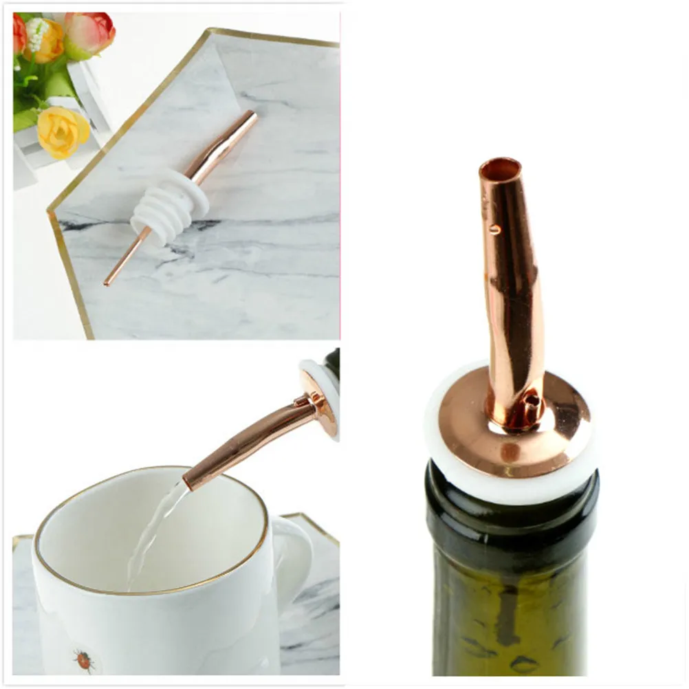 Eco Friendly Rose Gold Stainless Steel Bottle Liquor Spirit Pourer Free