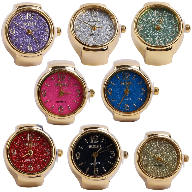 

2 PCS Free shipping 2018Popular Creative Lady Girl Steel Round Elastic Quartz Finger Ring Watches