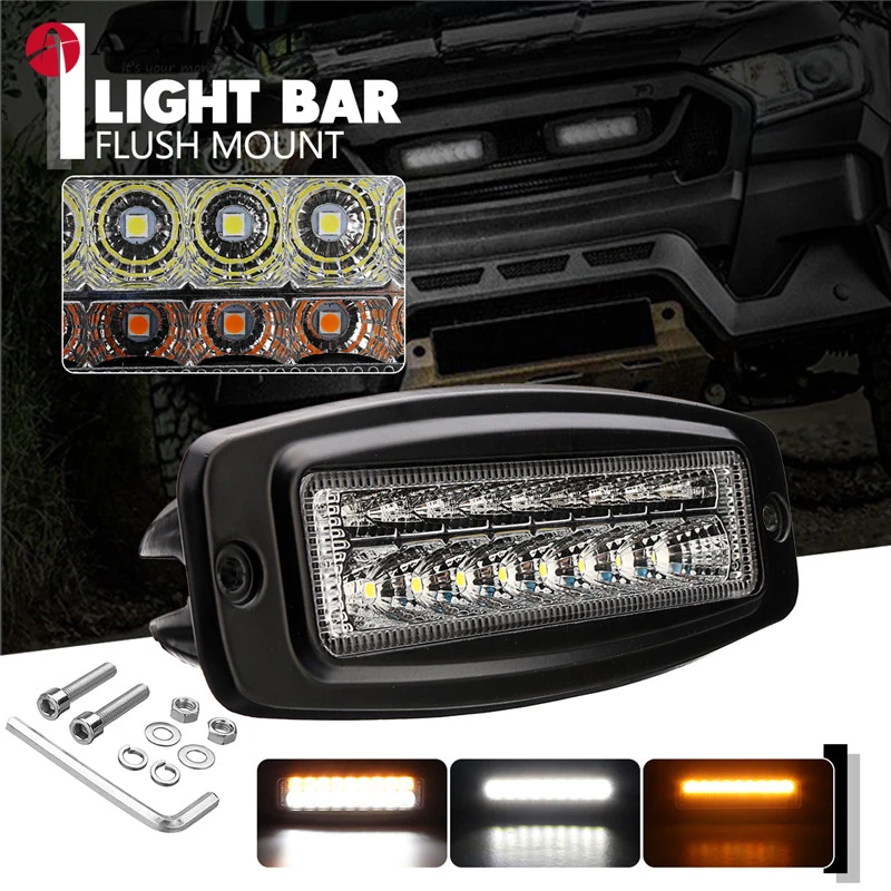

AZGIANT 6500K 12V Led Light Bar combo beam IP 67 Waterproof Car Flush Mount Light Bar LED Work Light Diecast Aluminum Housing