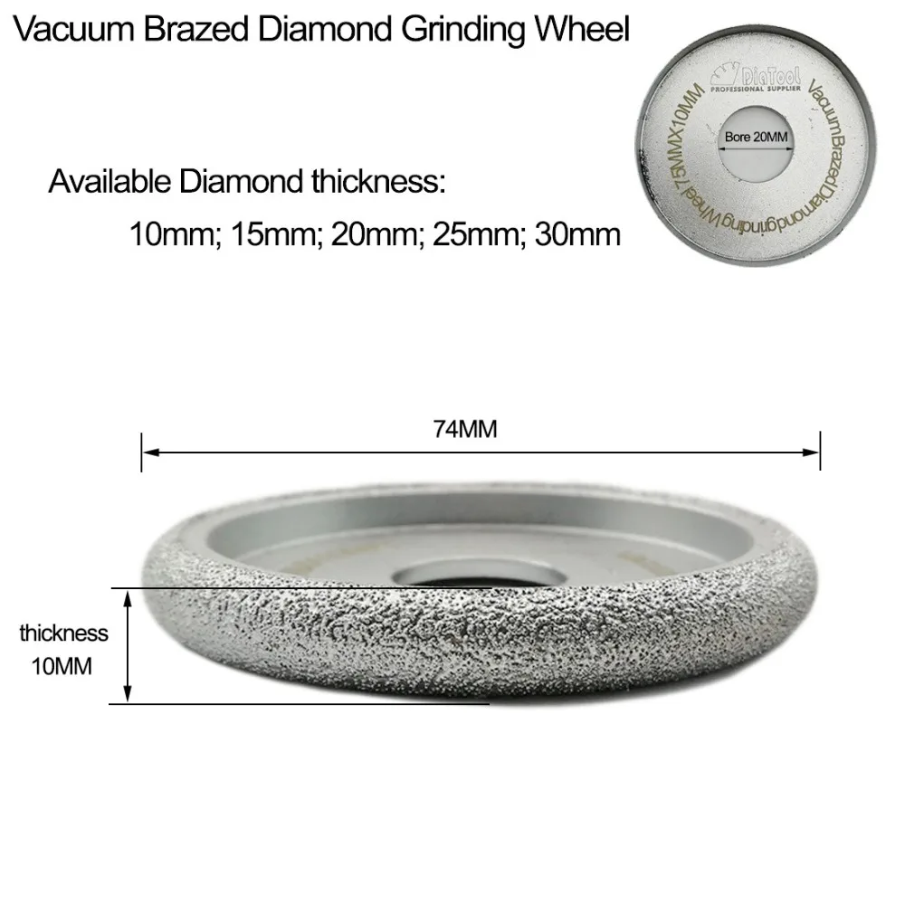 Dia75mm Vacuum Brazed Diamond CONVEX Wheel / Profile wheel For Stone, Artificial Stone, Ceremics, Glass, Concrete....