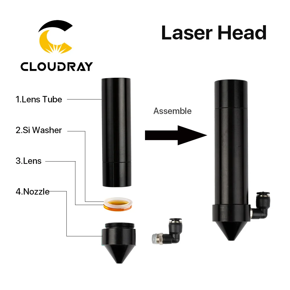 Cloudray CO2 набор лазерной головки/диаметр зеркала 30 и диаметр объектива 25 FL 63,5 и 101,6 интегративный держатель