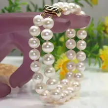 Xd 00994 2 ряда натуральный белый жемчужина Южных морей браслет 7,5-8 дюймов