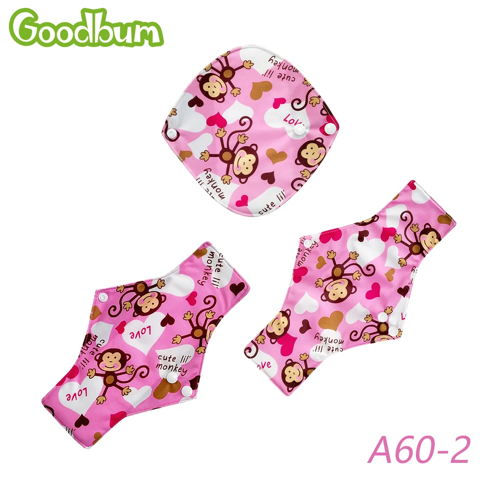 

Goodbum 3Pcs Oganic Bamboo Charcoal Panty Liner Healthy Material Inner Super Absorption Reusable Feminine sanitary pad