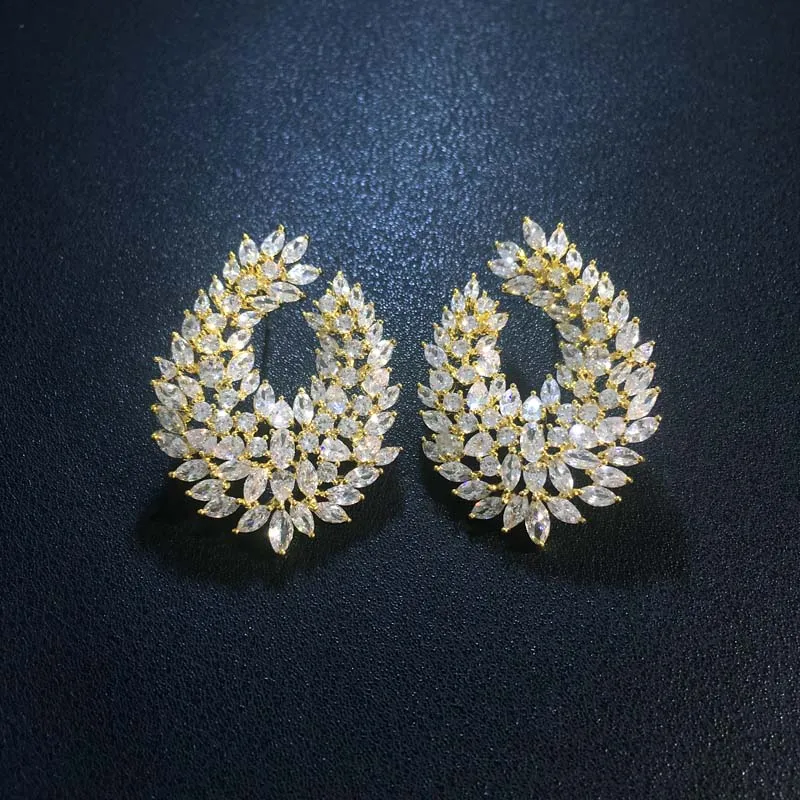 

Cubic Zirconia Gold-Color earrings Genuine Austrian crystals earrings,Nickle free antiallergic factory prices onf er E5783M