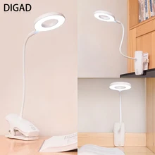 DIGAD Desk lamp USB led Table Lamp 28 LED Table lamp with Clip Bed Reading book Night Light LED Desk lamp Table Touch 3 Modes desk lamp usb rechargeable touch switch led clip on table reading light dc 5v 500ma night light