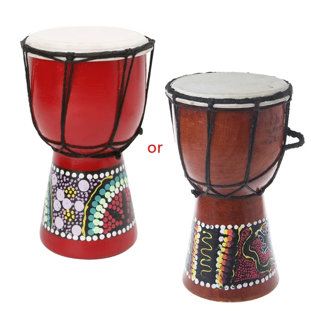 1Pc 4 inch Professional African Djembe Drum Bongo Wood Good Sound Musical Instrument
