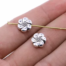 WYSIWYG 10 unidades de contas de flores para fabricação de joias faça você mesmo joias com prata antiga 10 mm