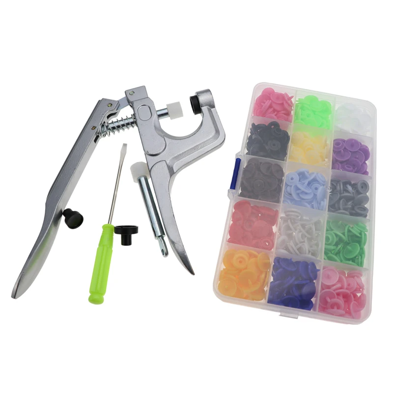 

Professional Metal Press Pliers Tools for T3 T5 T8 Button Fastener Snap Pliers Tools with 150pcs T5 Snap Buttons Sewing Tools