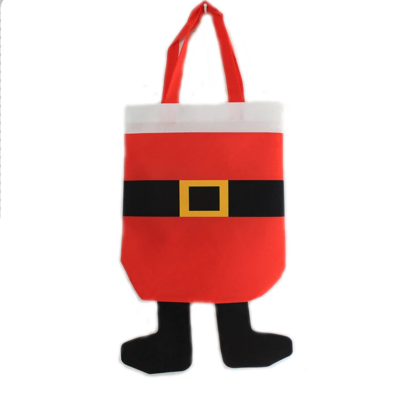 Image 5pcs Personalized Christmas Stocking Non woven Gift Bag Treat Candy Wine Bottle Bag Santa Claus Decor Christmas New Year