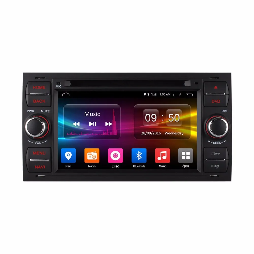 Excellent HD 1024 Octa Core Android 6.0 Car DVD Player GPS Radio For Ford Focus 2 2004 2005 2006 2007 2008 Mondeo Transit C-Max Fiesta 1