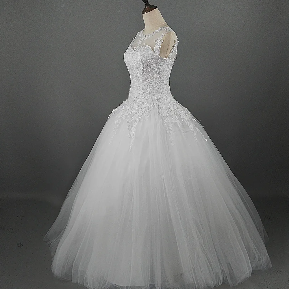 ZJ9036 2017 кружева белого цвета и цвета слоновой кости платья свадебное платье для невесты Большие размеры Макси клиент сделал размер 4681012 14 16 18