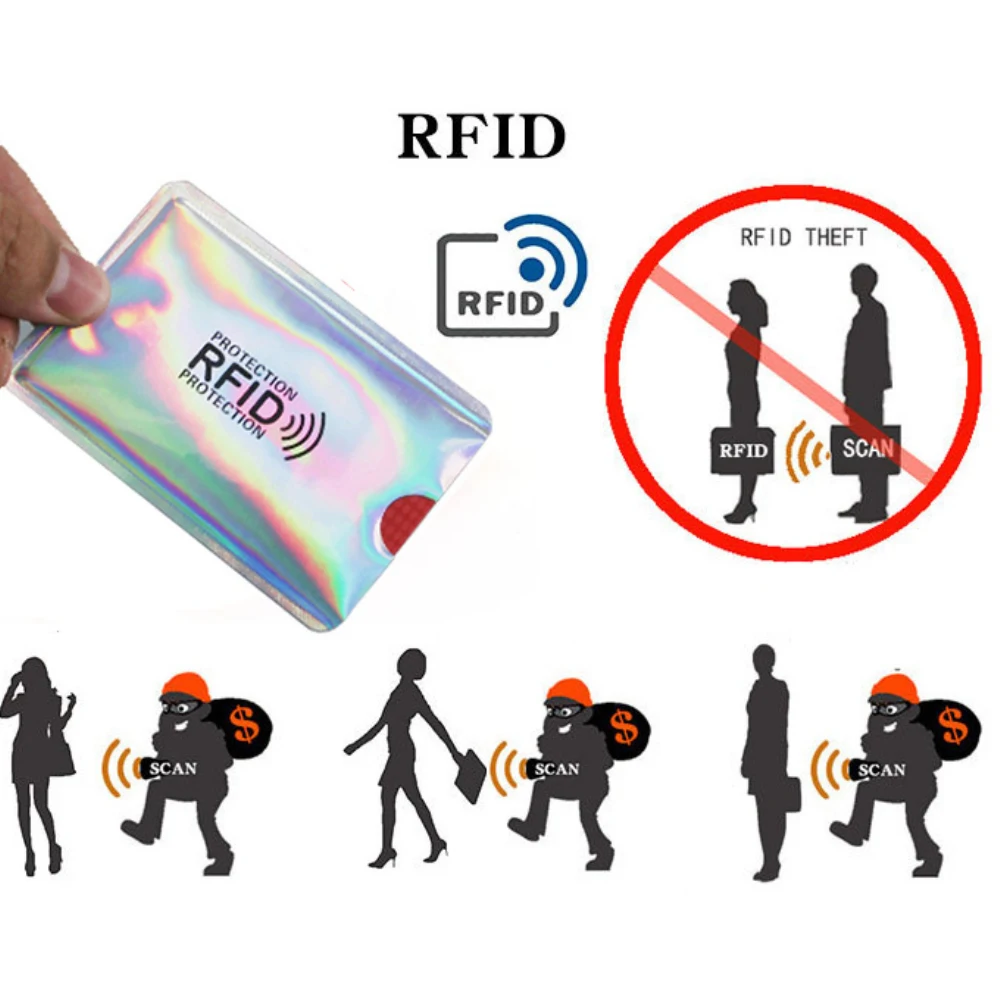 Анти rfid кошелек блокирующий металлический кредитный замок пакет для хранения