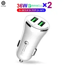 Быстрое Автомобильное зарядное устройство QC 3,0 с двумя портами, 2 порта, 36 Вт, быстрая зарядка, 3 А, USB C кабель для iPhone 7, 8, XS, mate 20, P30, S9, S10, note 9, S10