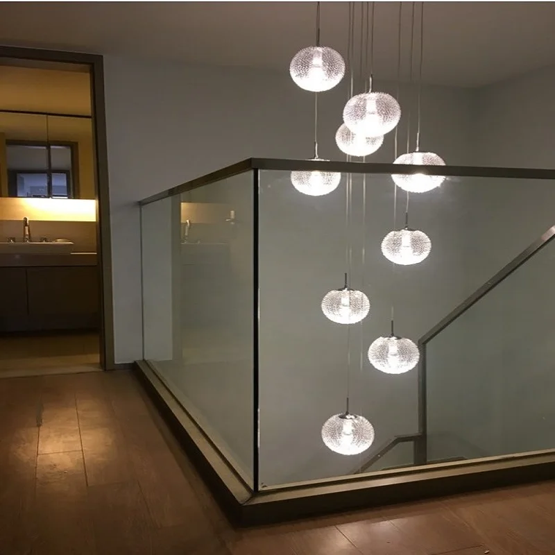 Candelabro moderno LED redondo de cristal Globle para techo lámpara