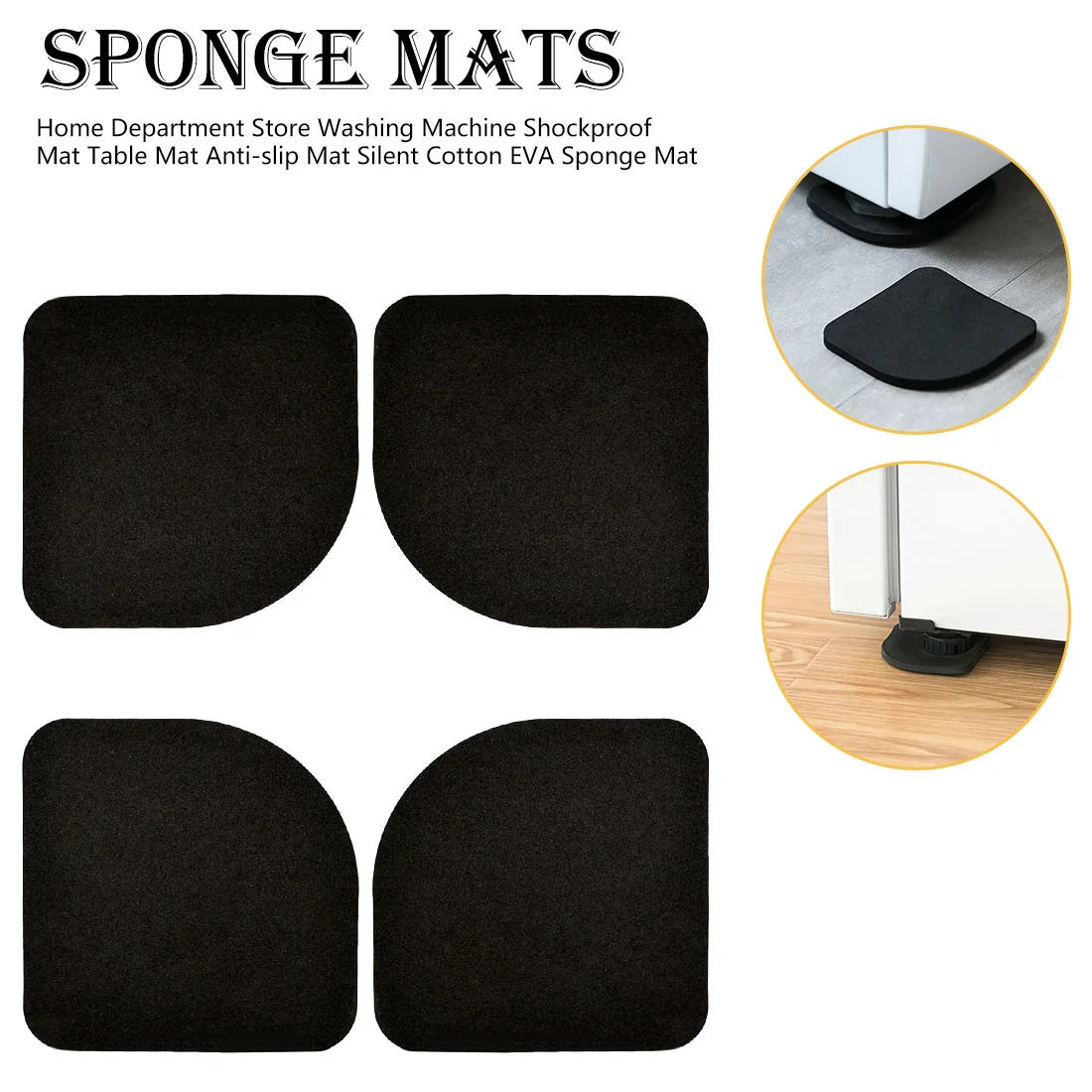 

4 Pieces Into Anti-slip Mat Refrigerator shock resistance Pad Washing Machine sponge pad Shockproof Pad