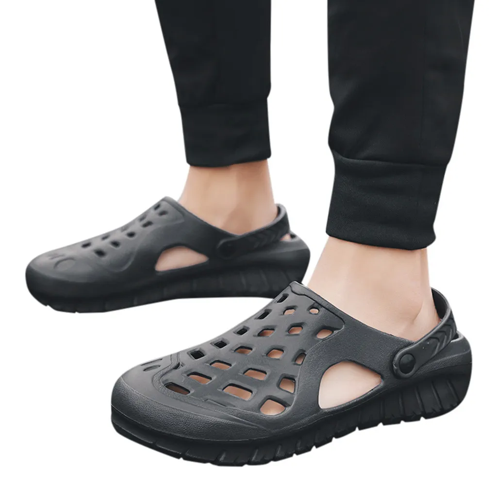 

Fashion summer men shoes Student Casual Beach Shoes Hole Shoes Men Breathable Couple Thick Bottom Slip Openwork Sandals
