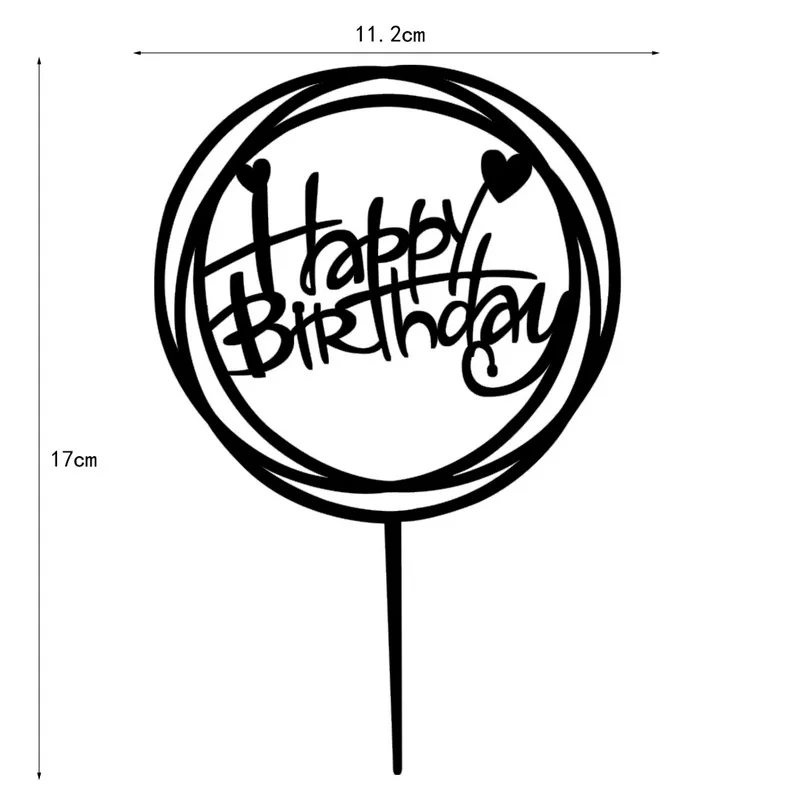100pcs/lot Creative HAPPY BIRTHDAY design wedding cake inserted card Wedding Birthday Cake Topper Party Cake Decorations