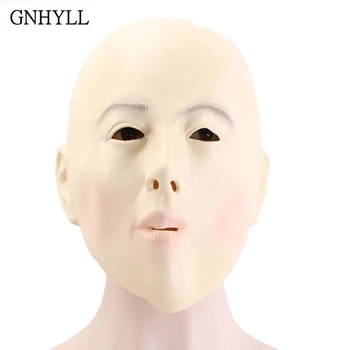

GNHYLL Bald Head Girl Mask Full Face Adults Latex Halloween Masquerade Cosplay Woman Party Mask Ball Costume Props