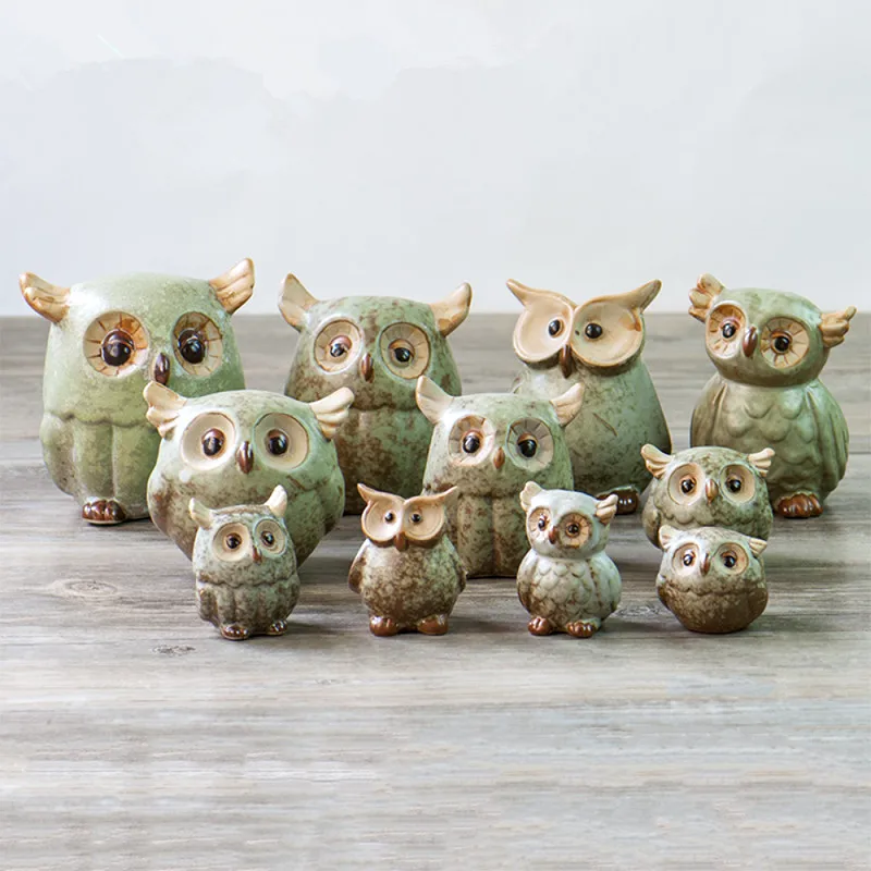 small ceramic owl figurines