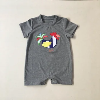

Puresun High Quality Design Kids Summer Clothing Boy Gray Boutique Knit Cotton Clothes Children Summer boy romper baby jumpsuit