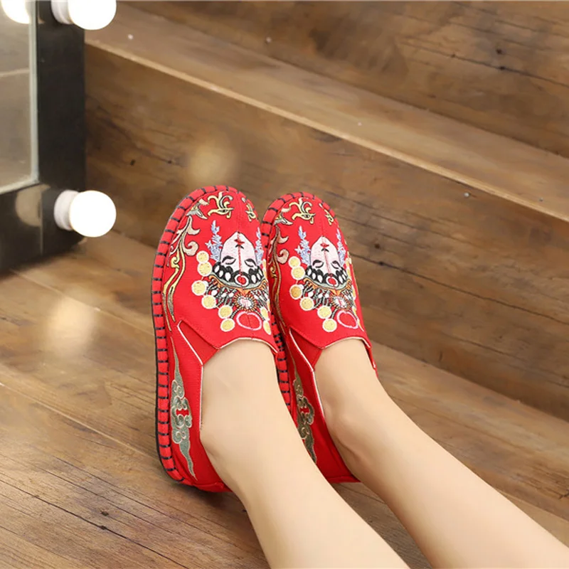 

2019 Fashion Women Ballet Flats Shoes Woman Espadrilles Ladies Slip-On Casual Shoes Breathable Walking Embroidered Flat Shoes