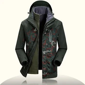 

Camouflage 's Windbreakers Brand 2 PCS Winter Jackets s Waterproof Windstopper Camo Fleece Liner 's Parka Overcoat