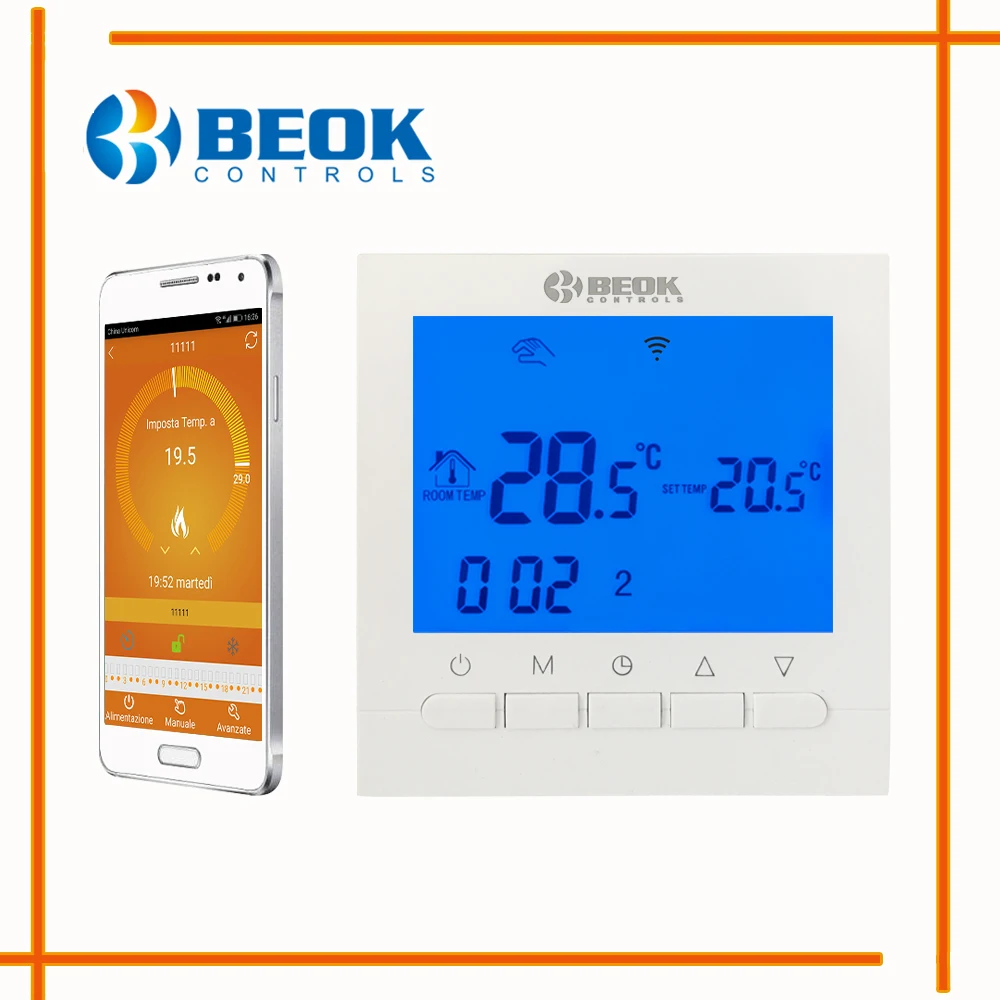 

Smart Phone Control WIFI Thermostat for Underfloor Water Heating Blue Backlight Digital Room Temperature Regulator Anti-frozen
