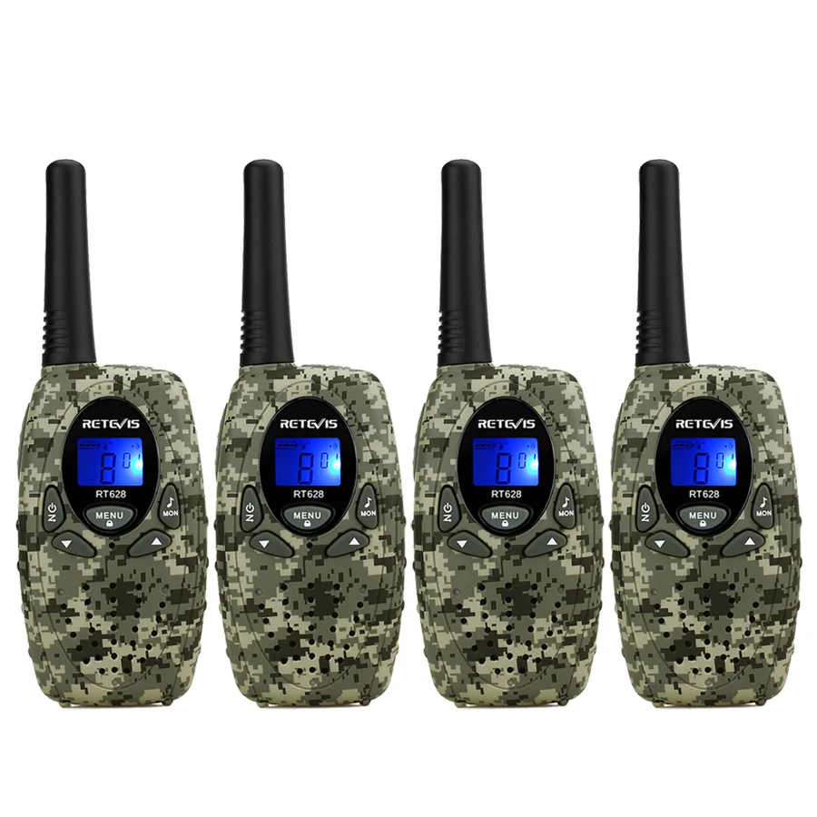 

4 pcs Mini Walkie Talkie For Kid 4 Colors Retevis RT628 0.5W UHF PMR446 LCD Display Portable Amateur Two Way Radio Toys