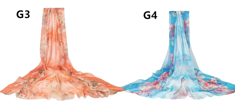 190*125 см, Летний Шелковый шарф с принтом, большой шифоновый шарф для женщин, парео, Пляжная накидка, Солнцезащитная Длинная женская накидка