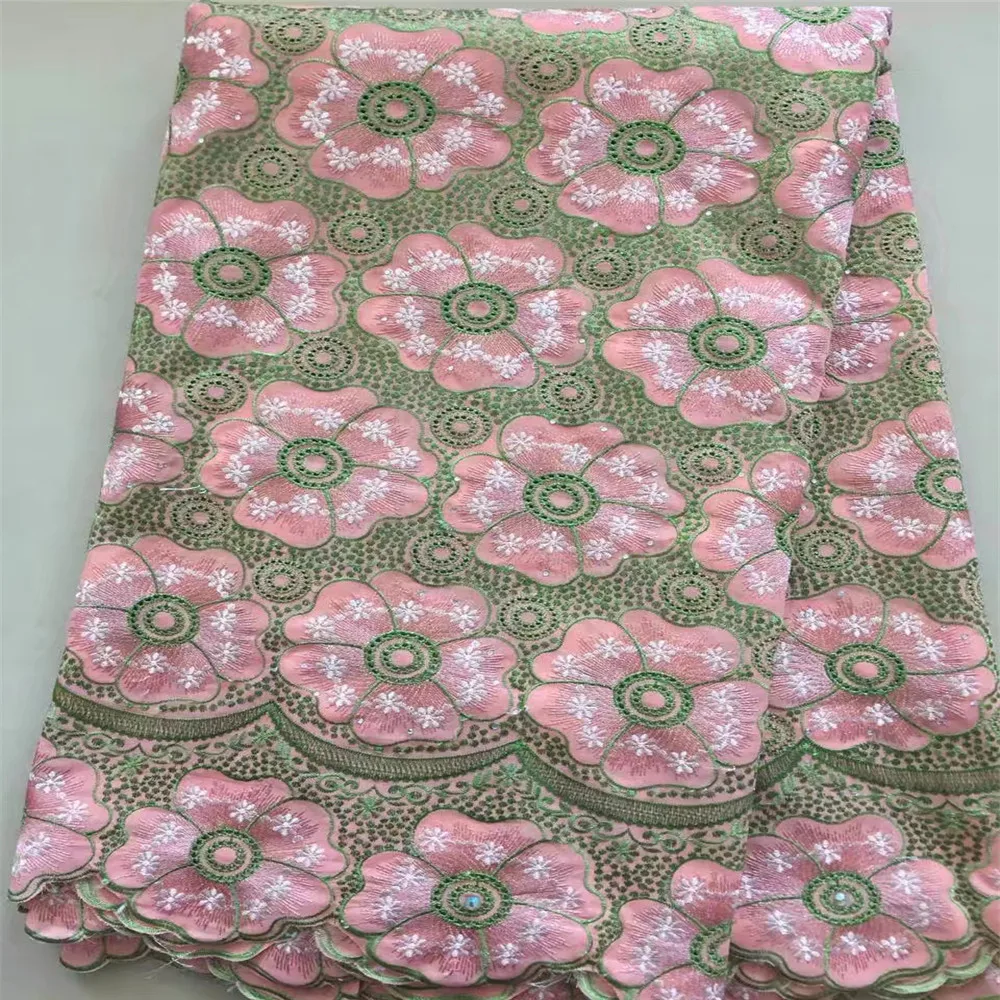 HFX High Quality Double Color Heavy Swiss Voile African Cotton Lace Fabric X439-2 | Дом и сад