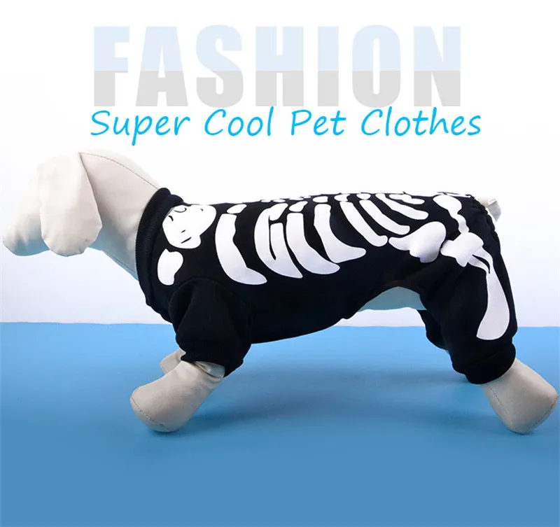 

2019 New Dog Halloween Costume Skeleton Doggie Sweater Ropa Para Perro Dog Jacket Small and Medium Dog Winter Clothes Pet Coat