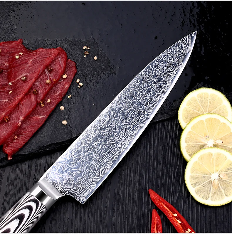 New Arrival 2019 XYj 8 inch Chef Kitchen Damascus Cooking Knife AUS-10 Damasus Steel G10 Handle Kitchen Knives Accessories Tool