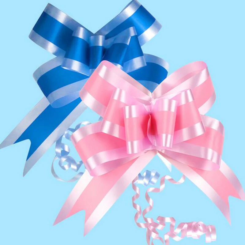 

10pcs/lot 2 Colors Organza Pull Bows Ribbon Wedding Centerpieces Wedding Car Decoration Gift Packaging Packing Wrap