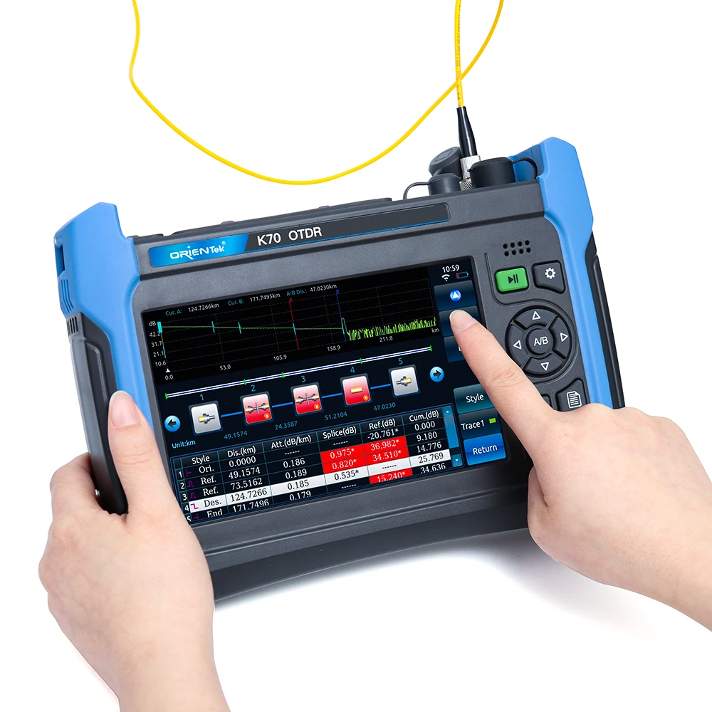 

Orientek K70 OTDR SM /1490 PON/ SM &MM OTDR +Optical Power Meter+ 10mW VFL , Optical Time Domain Reflectometer, Smart Link Map