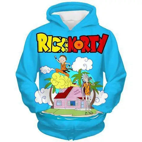 

2018 Rick and Morty 3d Printed Mens Hoodies Sweatshirt Hip Hop Fashion Unique Famous Brand Dragon Ball Z Hoodies Plus Size 5XL