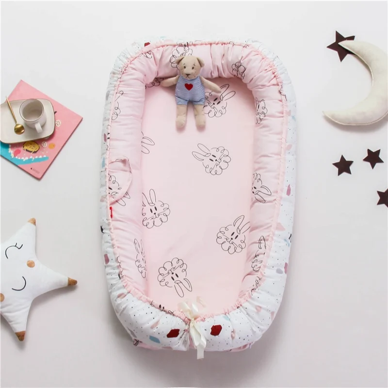 Модные матрасы детская кроватка для кровати портативный детский шезлонг для новорожденных кроватки дышащее и спящее гнездо - Цвет: Оранжевый