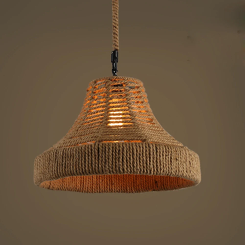 

American rural idyll hemp rope chandelier wrought iron creative old bar and coffee shop sitting room dining-room droplight