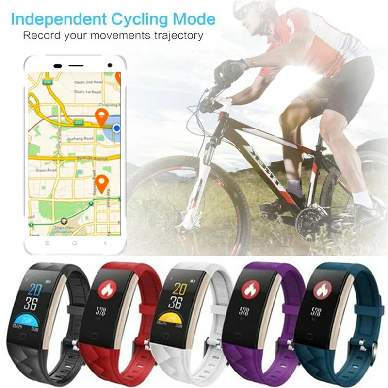 Life Waterproof and Fashion T20 Smart Sport Long standby Bracelet Fitness Tracker HD Color Screen Heart Rate Blood Pre