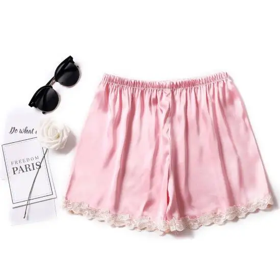 Fdfklak сексуальные шелковые Пижамные брюки женские летние шорты пижамные штаны lounge ночное белье, пижама, брюки, Спящая женская пижама, брюки - Цвет: pink
