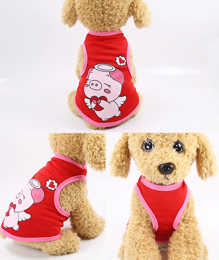 Cute puppy clothes small dog shirt cotton polyester dog vest Summer print Shirt Casual Vests For Small Pets XS-XXL