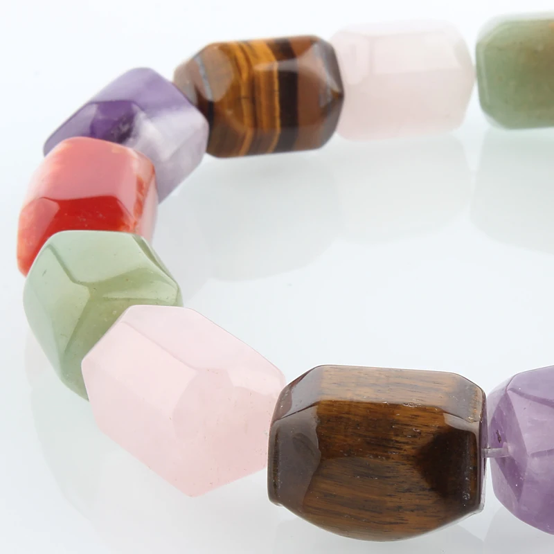 Natural Dyed Tiger Eye Stone Bead Strands Faceted Cuboid 20x15x15mm hole 1mm about 19pcs strand 15