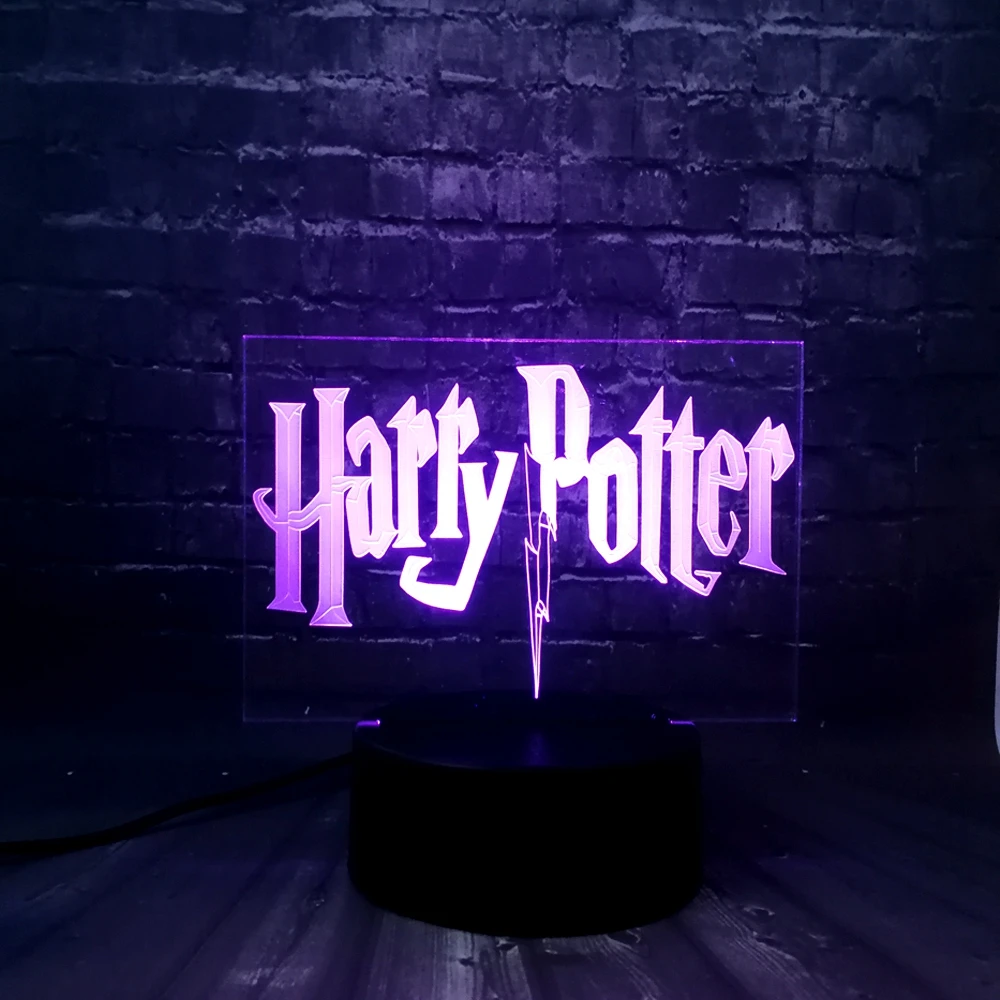 

3D LED Night light for Kid Harry Potter Bedroom Sleep Light 7 Color Change Remote Control Boy Kids Toys Home Decorative Gift